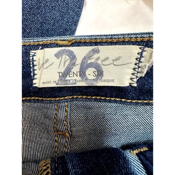 Free People High-Rise Raw-Edge Skinny Jeans Deep Indigo 26 - Picture 11 of 11